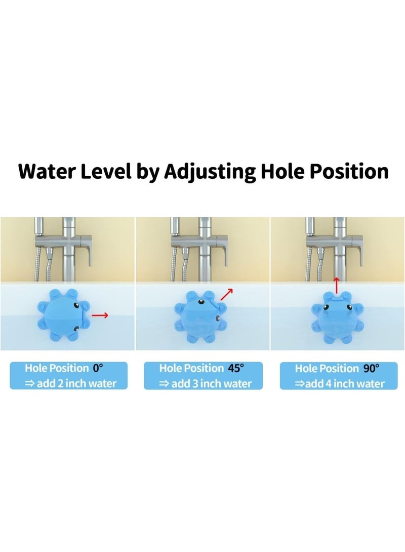 ChicAbode Bathtub Overflow Drain Cover, Silicone Bathroom Overflow Drain Cover, Bath Tub Overflow Cover, Bathroom Spa Accessories, Adds Inches of Water for Deeper Warmer Bath, Blue - Image 5